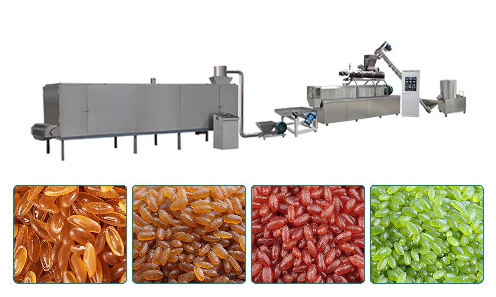 Flow Chart For small capacity Reinforced Artificial rice making machine / instant rice food machine price