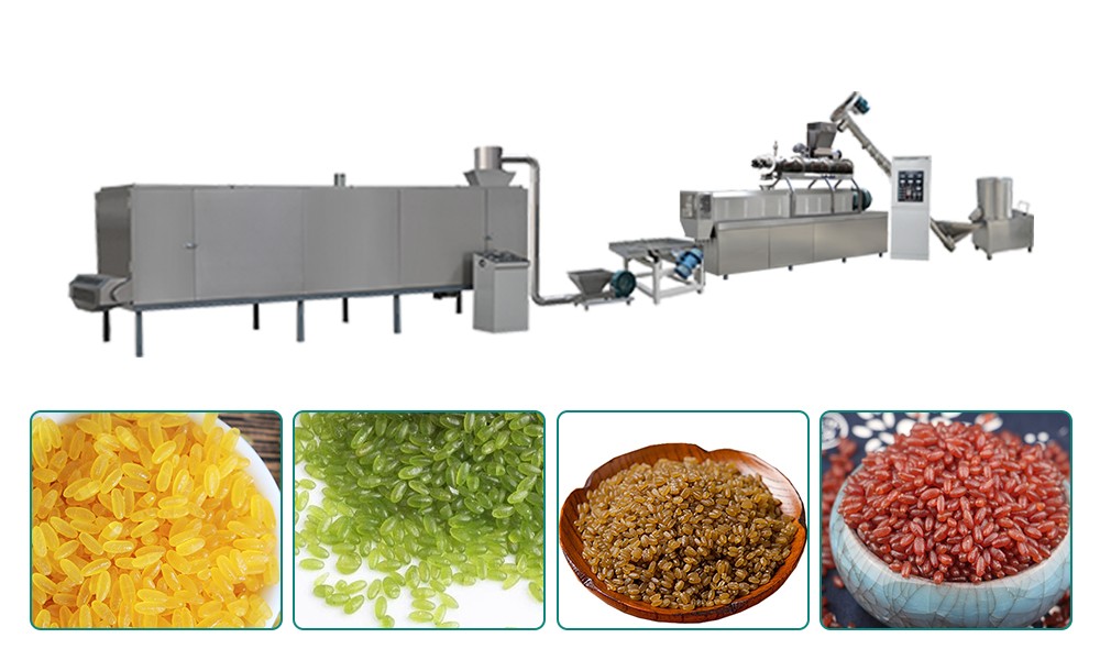 Flow Chart For Artificial Rice Process line/ Instant Rice Making machine/Nutrition rice production line
